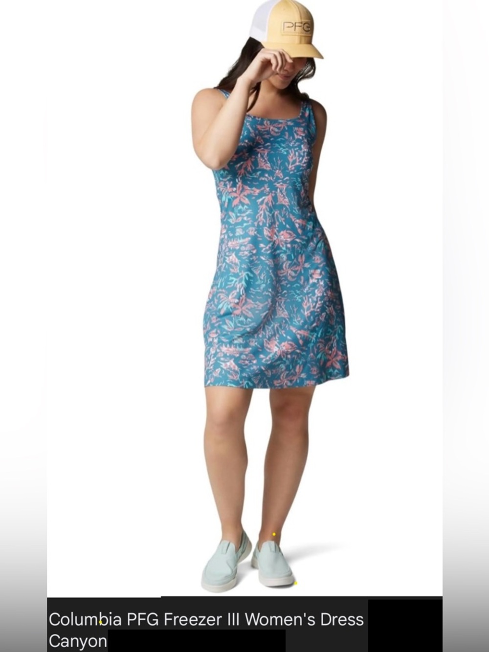 COLUMBIA WOMENS PFG OMNI-SHADE FREEZER III TANK DRESS, 50 UPF Rated, 1X, NWT